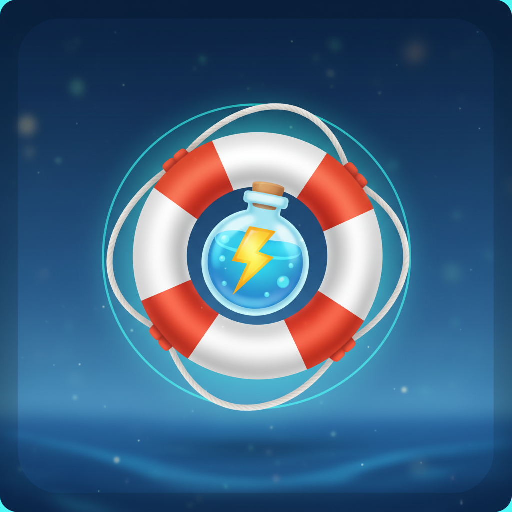 Aviamasters 2 life buoy booster: classic ring shape with alternating white and red-orange segments, slight 3D perspective