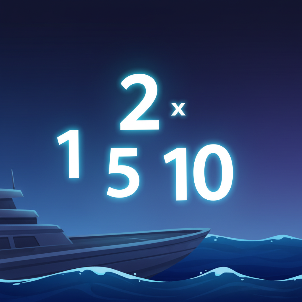 Aviamasters 2 number items 1, 2, 5 and 10 in bright white with a blue halo, no x symbol, floating in the game scene