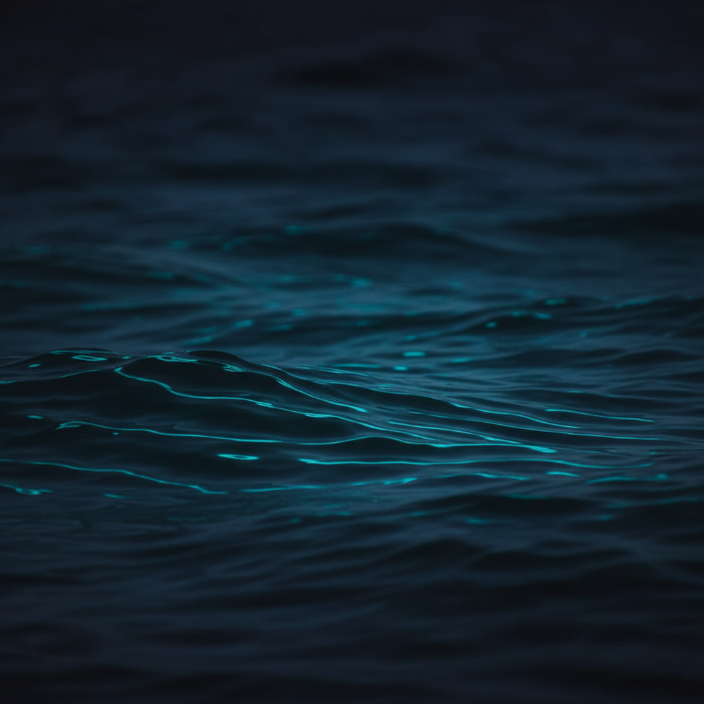 Aviamasters 2 ocean surface: dark indigo with a slight green tint suggesting deep water, thin turquoise-blue horizontal undulating lines as texture